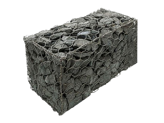 Gabion basket filled with stone